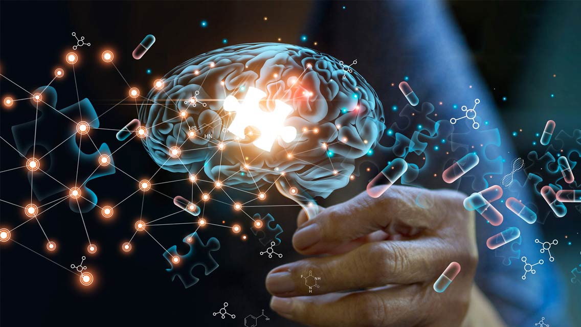 illustration of brain with puzzle piece