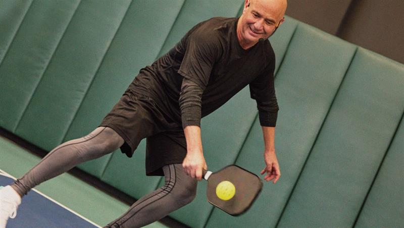 agassi playing pickleball