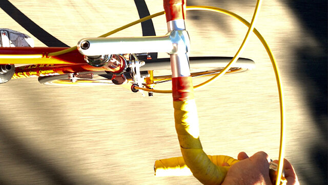 birds eye view of bike handles