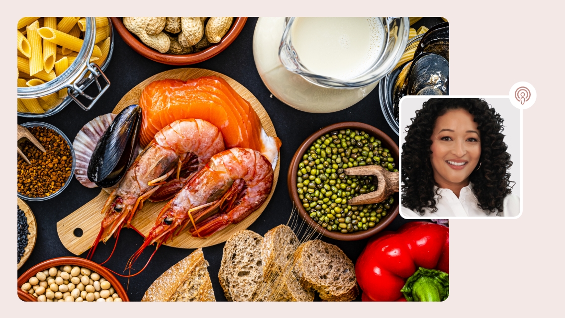 Denise headshot and foods