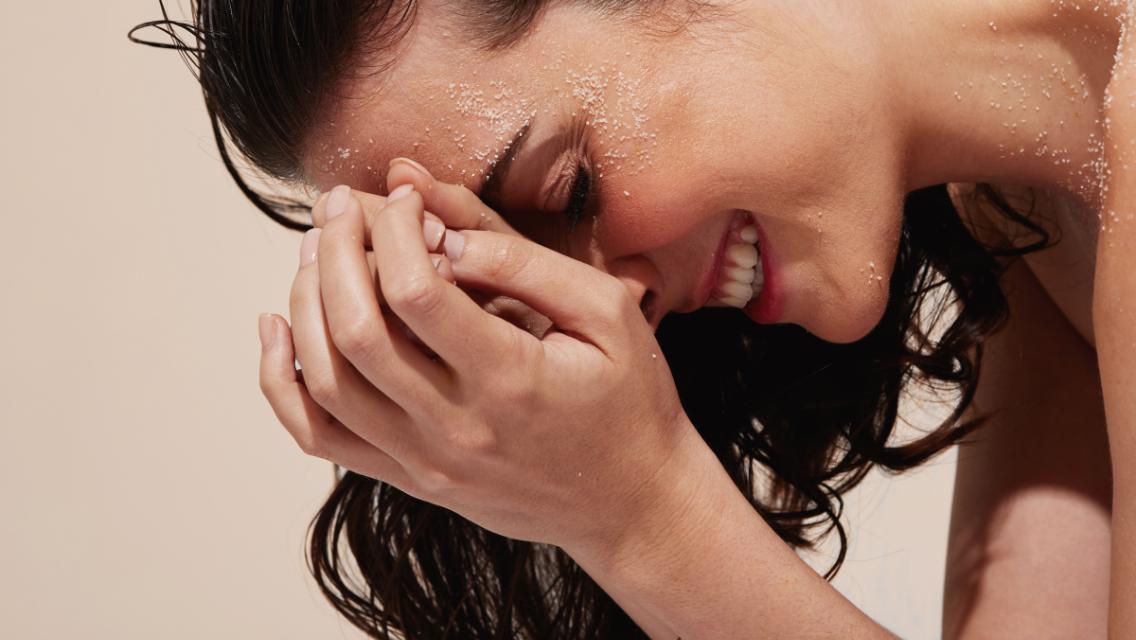 Person washing their face