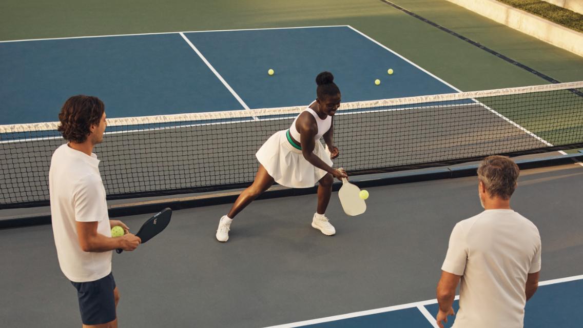people playing pickleball