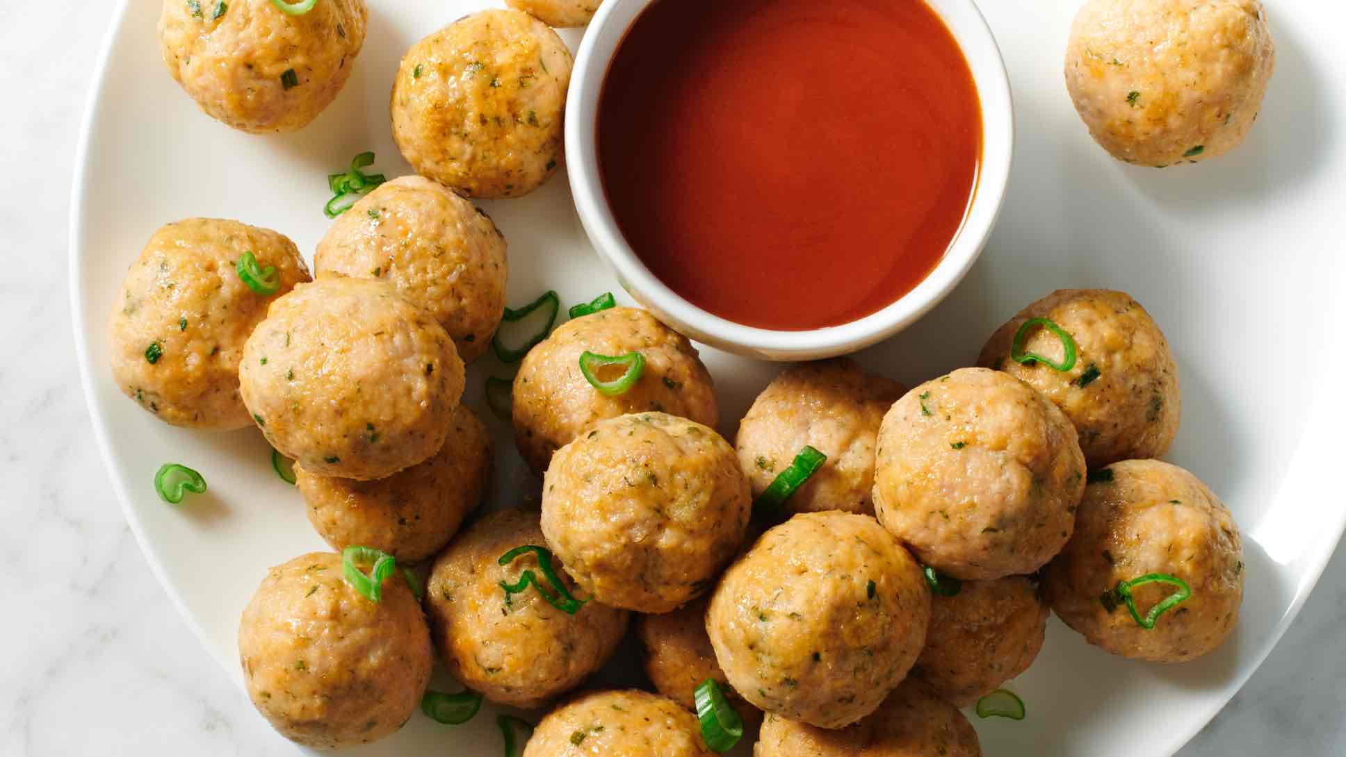 buffalo meatballs with sauce