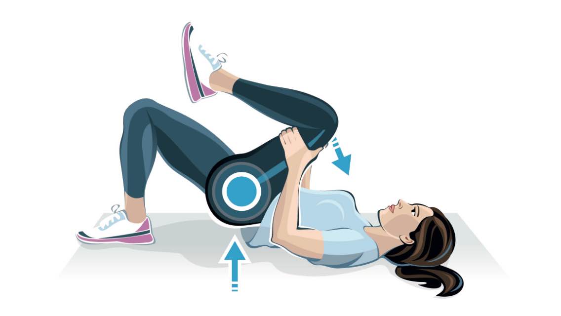 illustration woman performing hip bridge