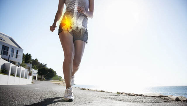 hip joint on woman running