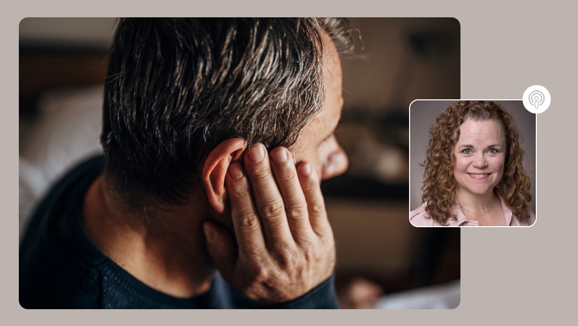 heidi headshot and man holding ear