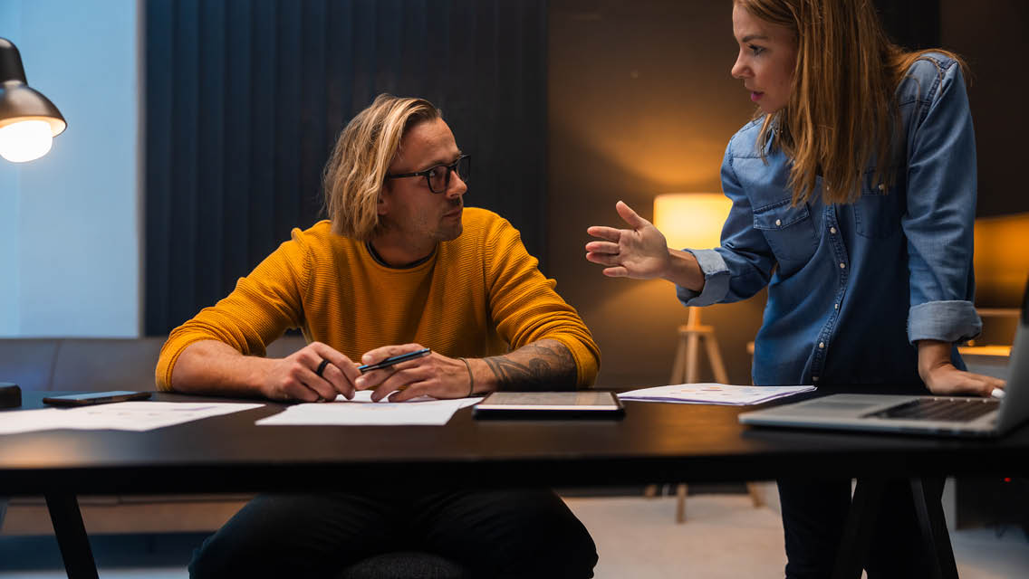 a person complaining