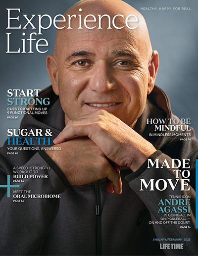 Andre Agassi on the cover of Experience Life magazine