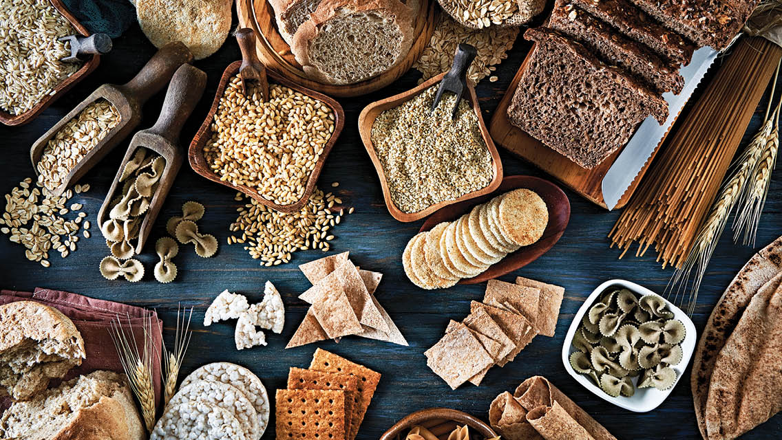 a variety of foods that are made with gluten