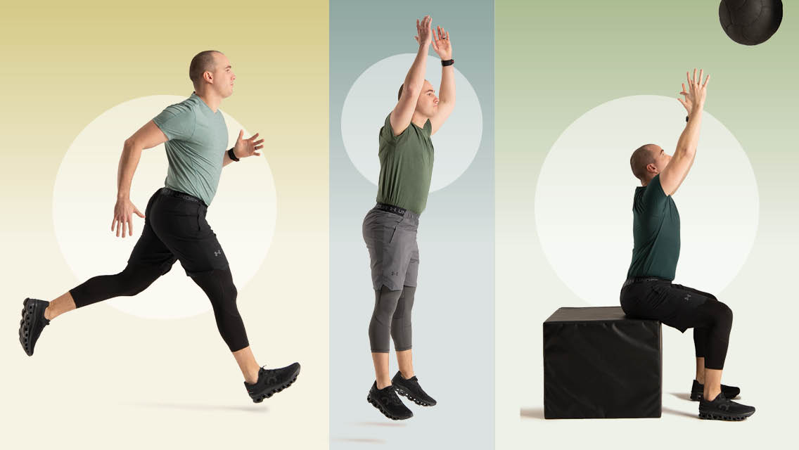 collage of athletic moves