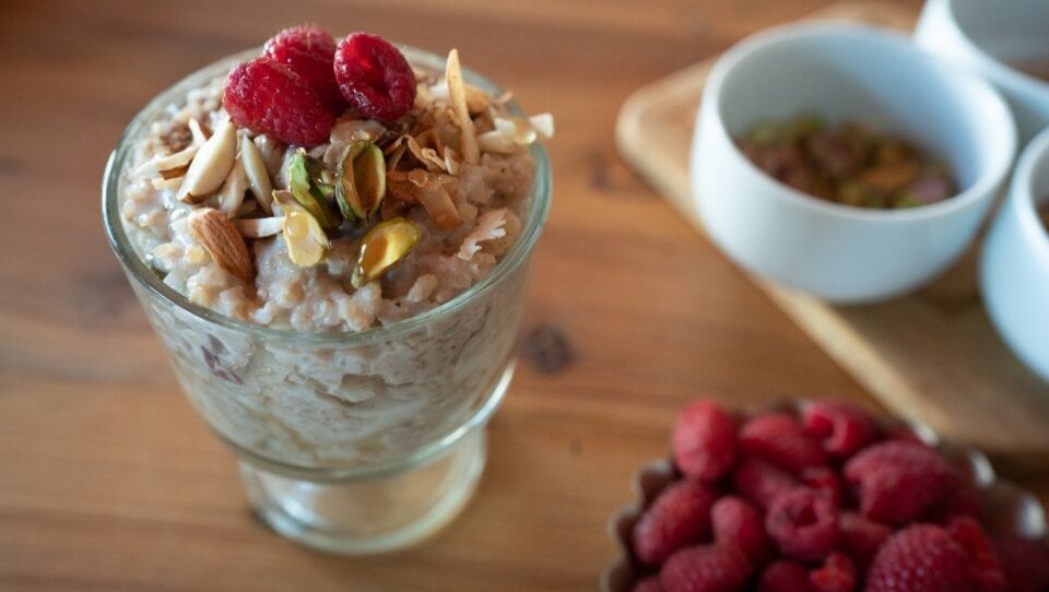 A dish of rice pudding