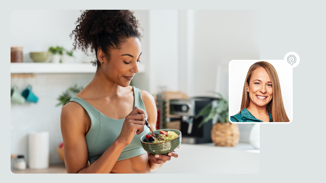 woman eating from bowl