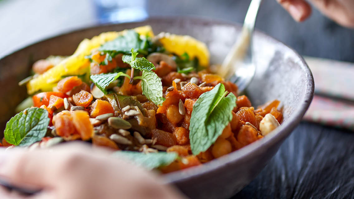 a salad made with lentils and beans