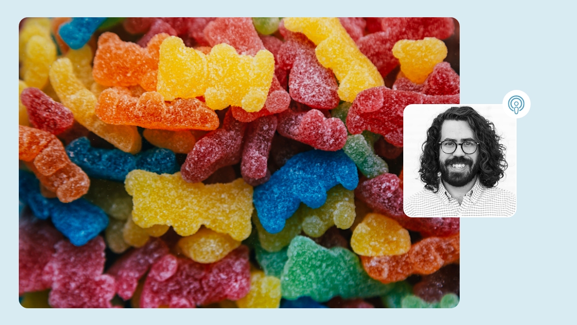 gummy bears and thomas headshot