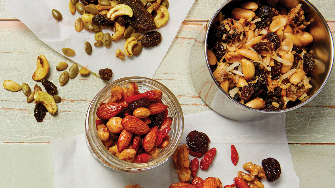 A variety of trail mixes